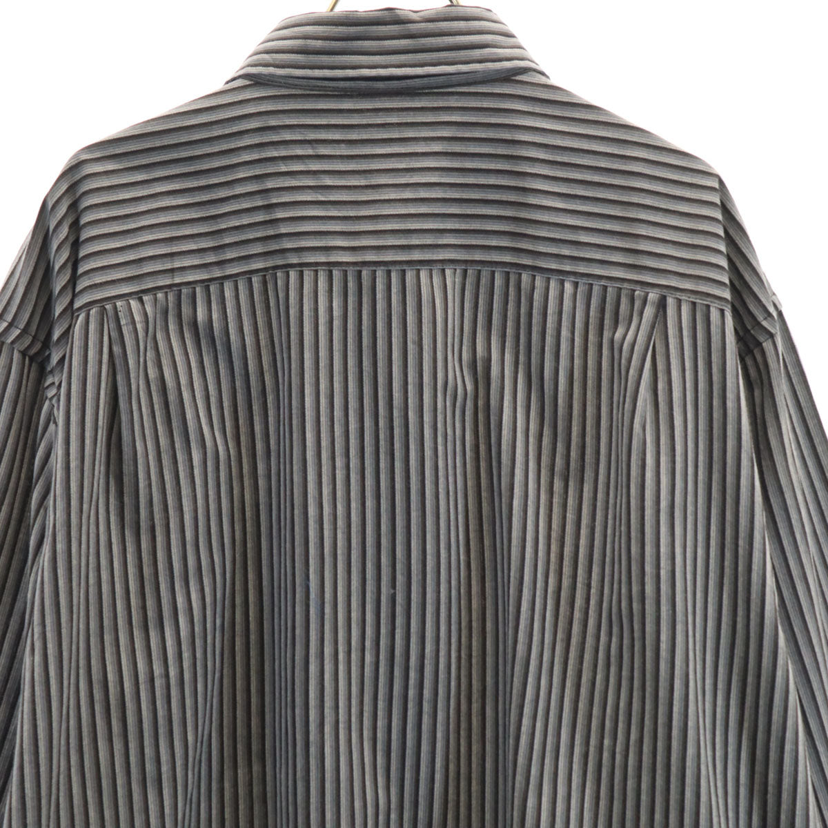 VAN HEUSEN ヴァンヒューゼン 90s オールド ストライプ柄 長袖 シャツ XL グレー メンズ