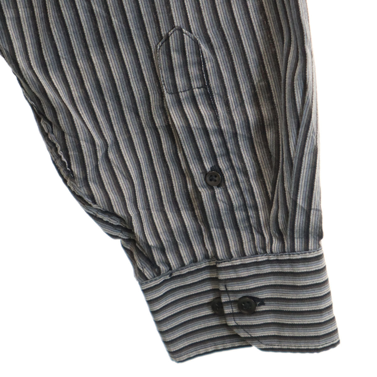 VAN HEUSEN ヴァンヒューゼン 90s オールド ストライプ柄 長袖 シャツ XL グレー メンズ