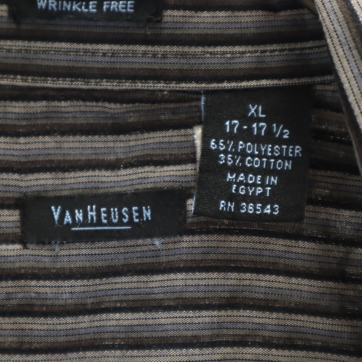 VAN HEUSEN ヴァンヒューゼン 90s オールド ストライプ柄 長袖 シャツ XL グレー メンズ