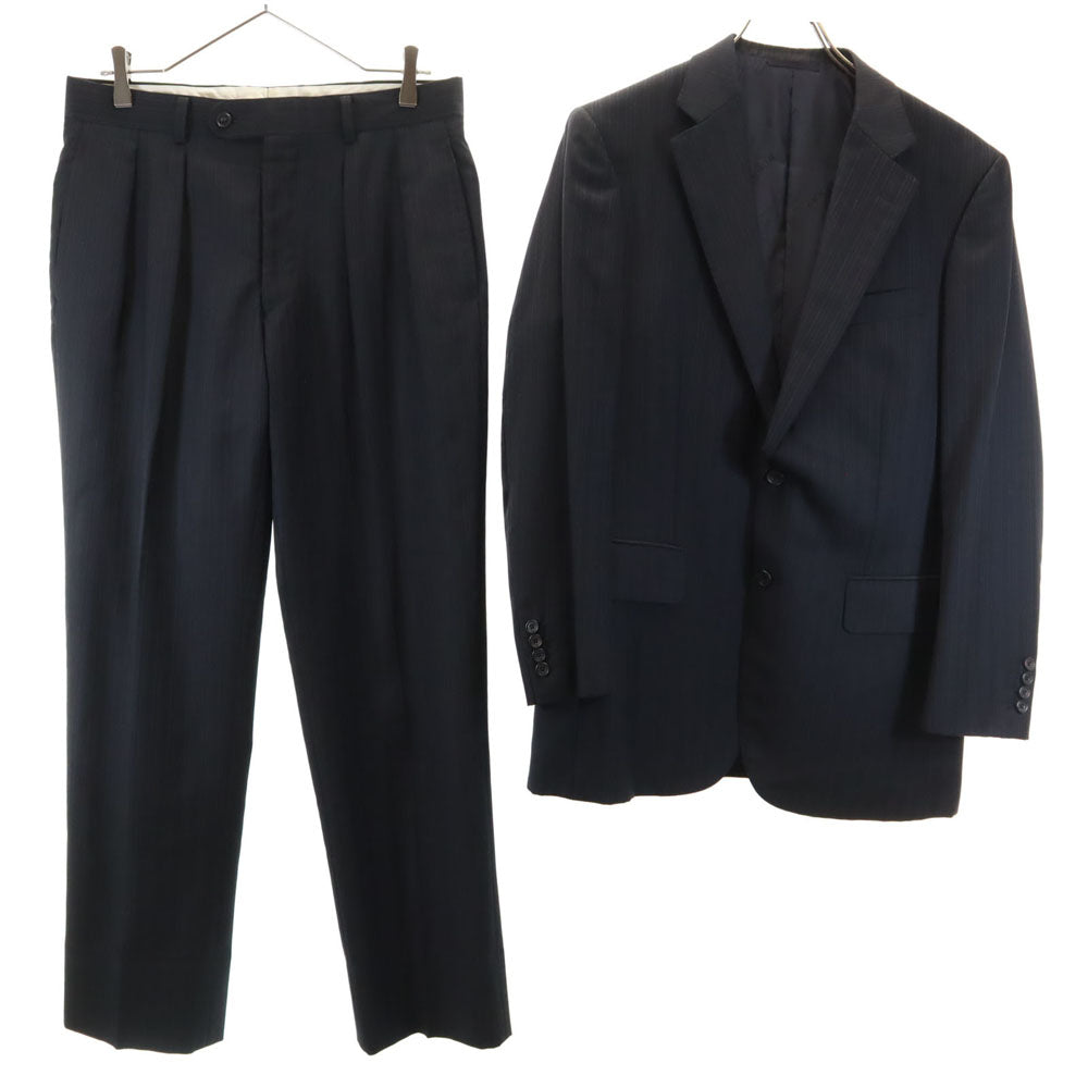 BURBERRY LONDON バーバリーロンドン 三陽商会 日本製 ストライプ柄 スーツ 上下 セットアップ A5 チャコールグレー メンズ