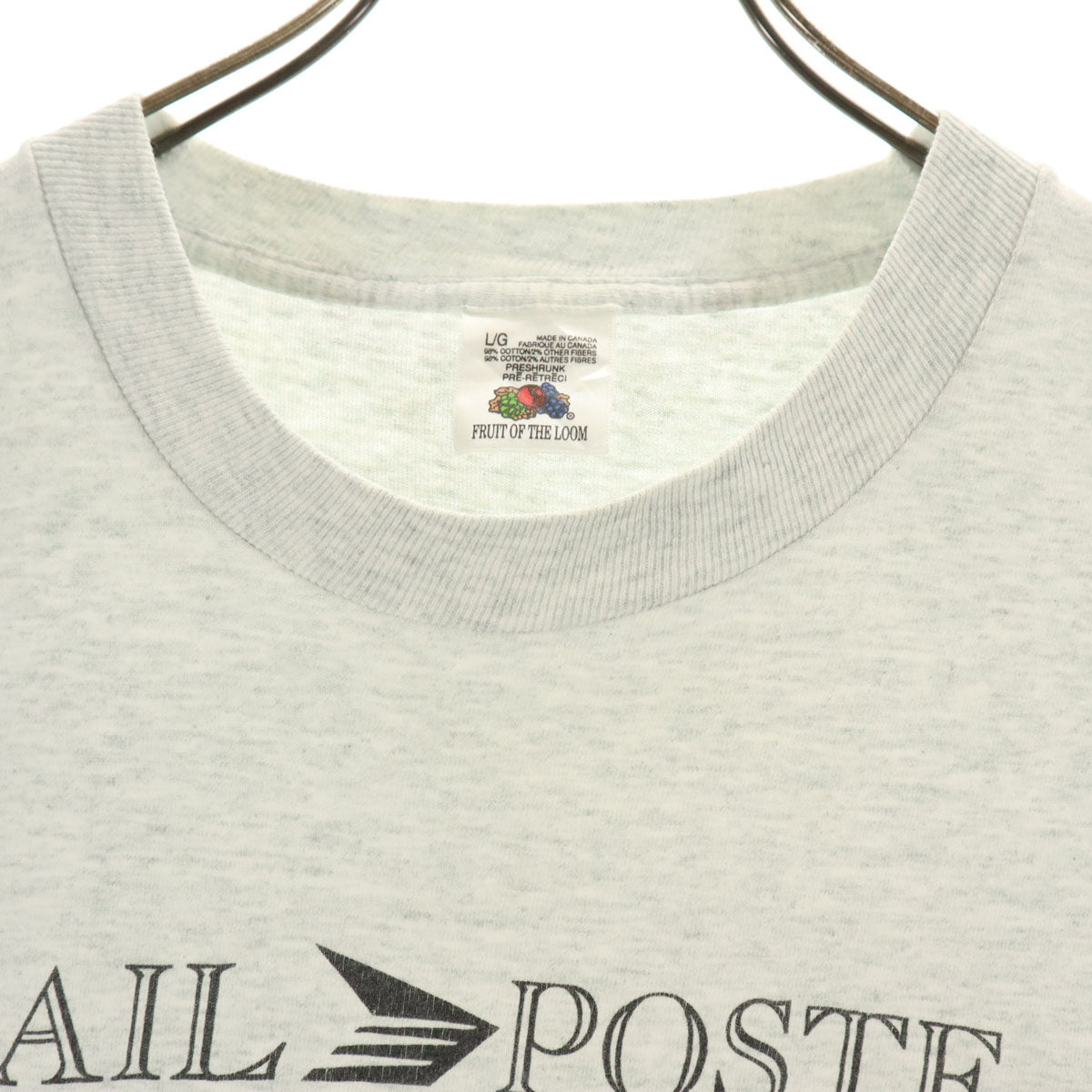 FRUIT OF THE LOOM フルーツオブザルーム 90s カナダ製 オールド 半袖 Tシャツ L グレー メンズ