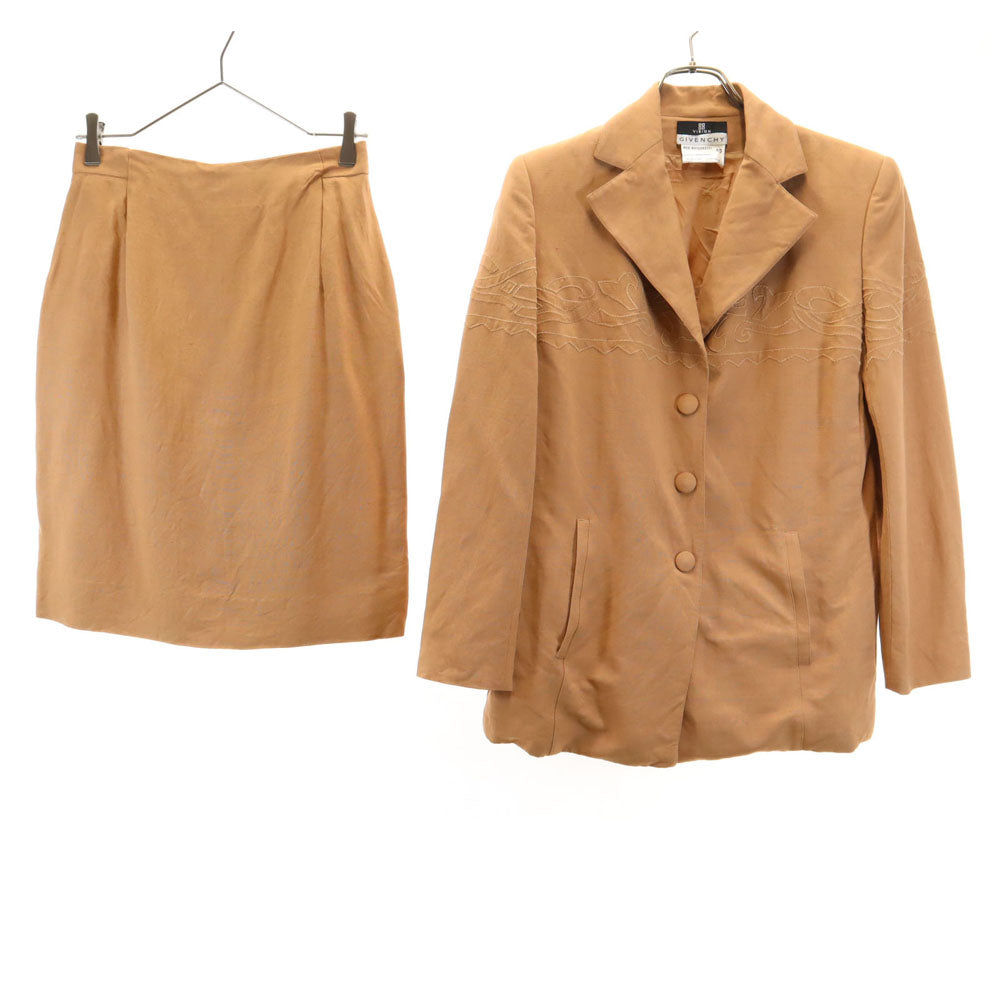 GIVENCHY ジバンシィ フランス製 スカートスーツ 上下 セットアップ 40 ダークベージュ レディース