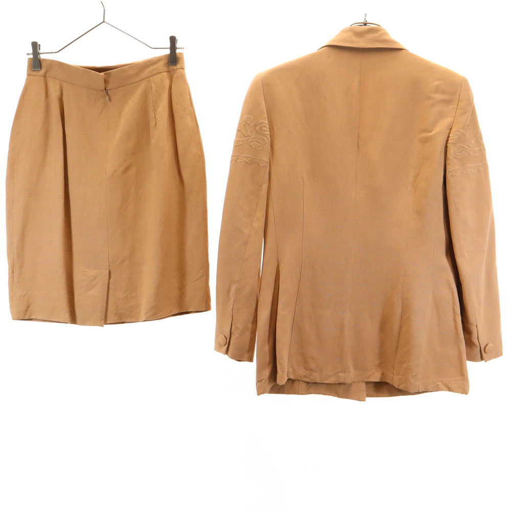 GIVENCHY ジバンシィ フランス製 スカートスーツ 上下 セットアップ 40 ダークベージュ レディース