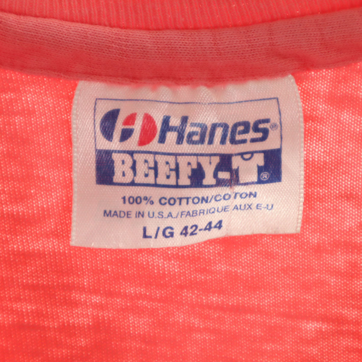 Hanes ヘインズ 80s 90s USA製 オールド 半袖 Tシャツ L ピンク系 BEEFY-T シングルステッチ メンズ