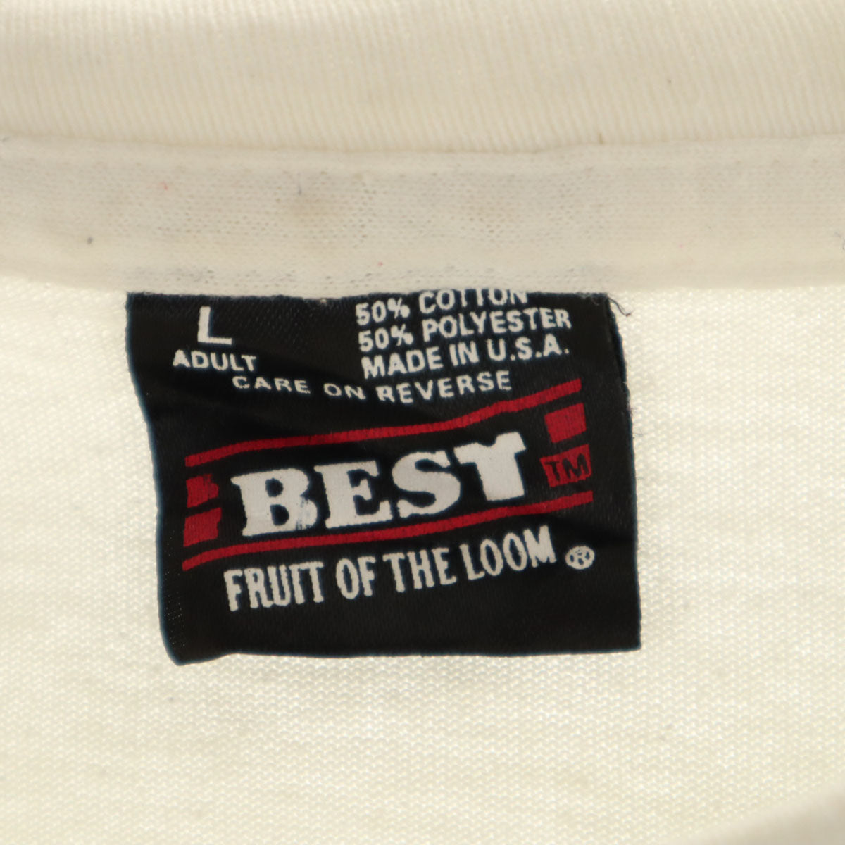 FRUIT OF THE LOOM BEST フルーツオブザルーム ベスト 90s USA製 オールド 半袖 Tシャツ L ホワイト シングルステッチ メンズ