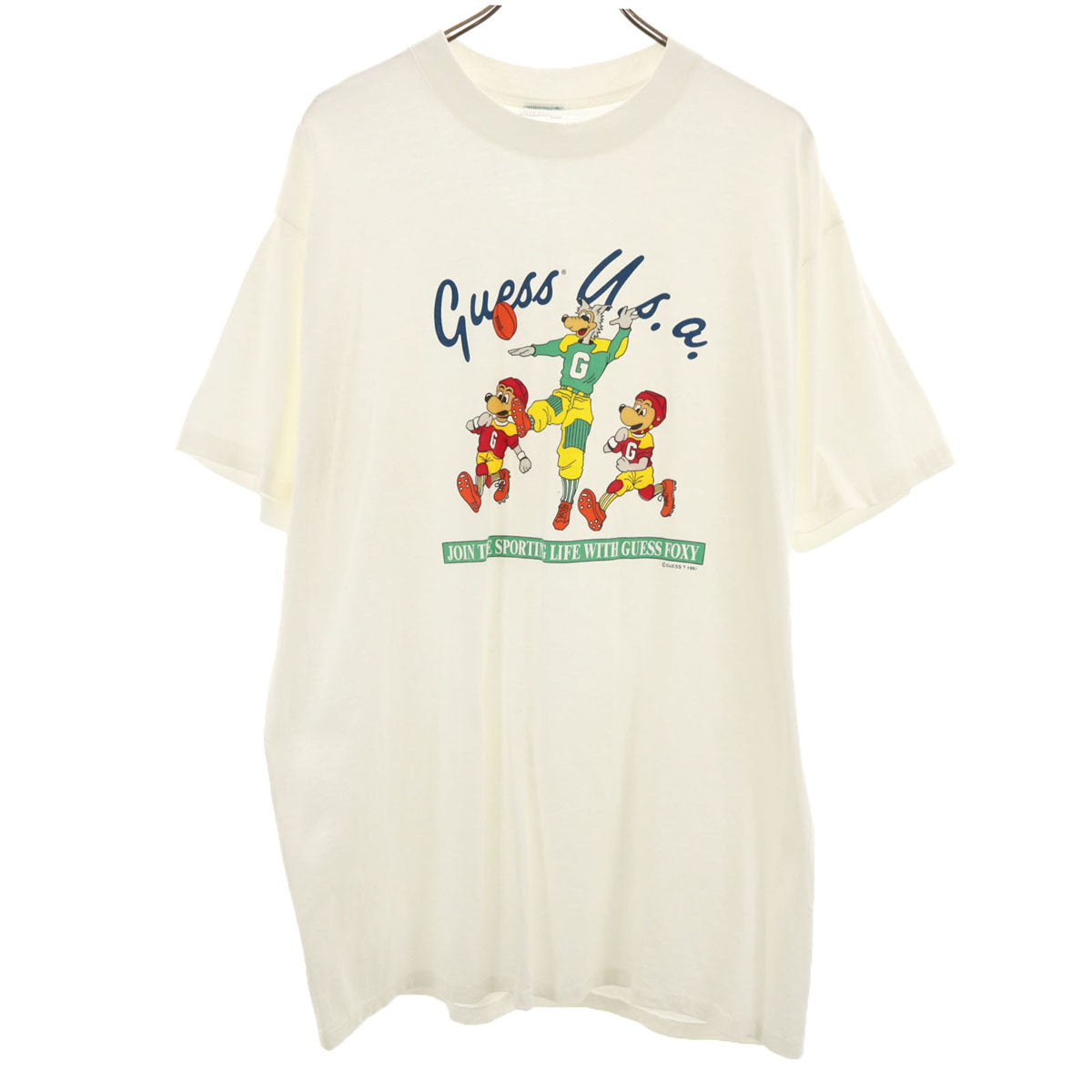guess georges marciano ゲス バイ ジョージスマルシアーノ 90s USA製 オールド 半袖 Tシャツ L ホワイト メンズ