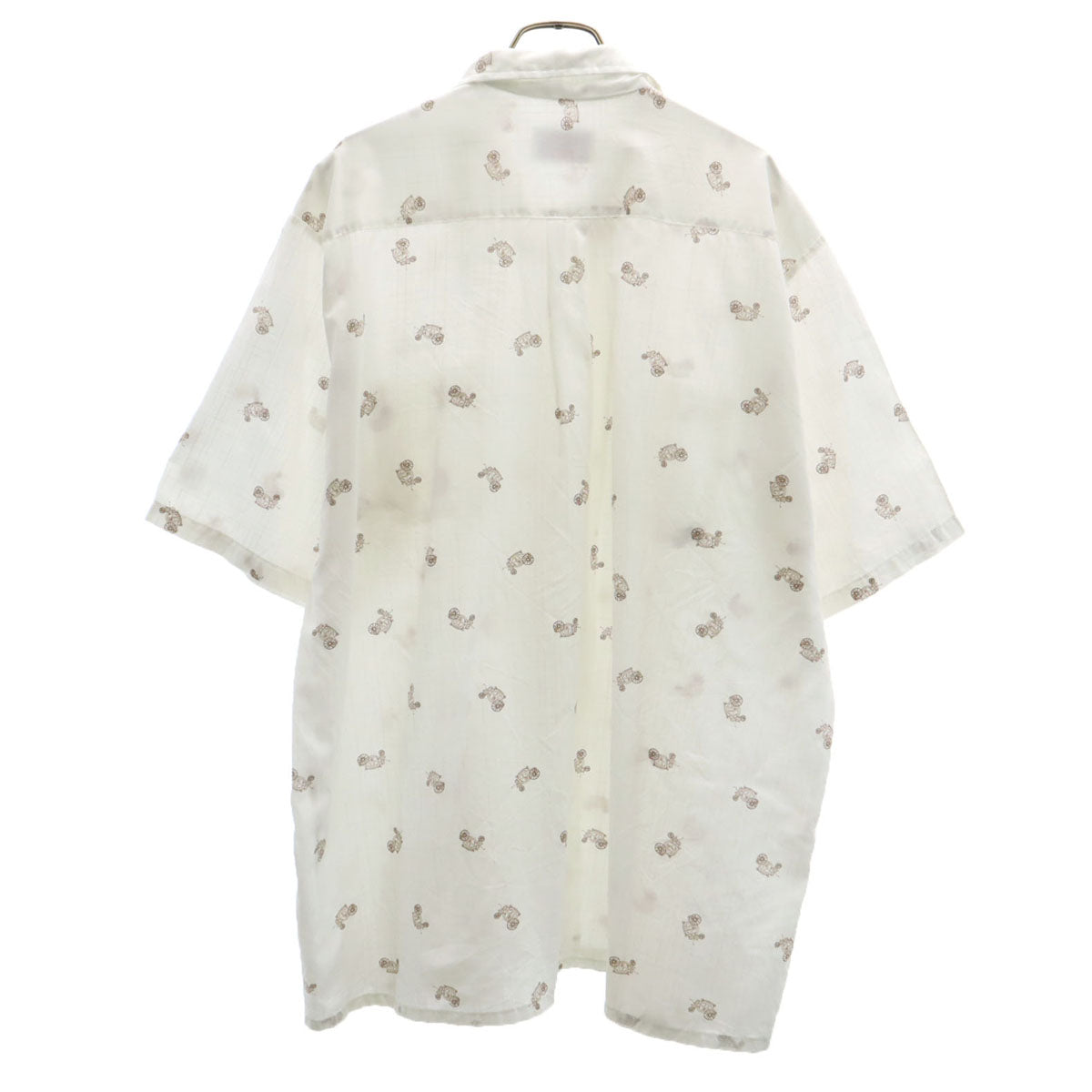 BIG DONLIN ビッグドンリン 80s USA製 ヴィンテージ 馬車柄 半袖 シャツ XL ホワイト メンズ