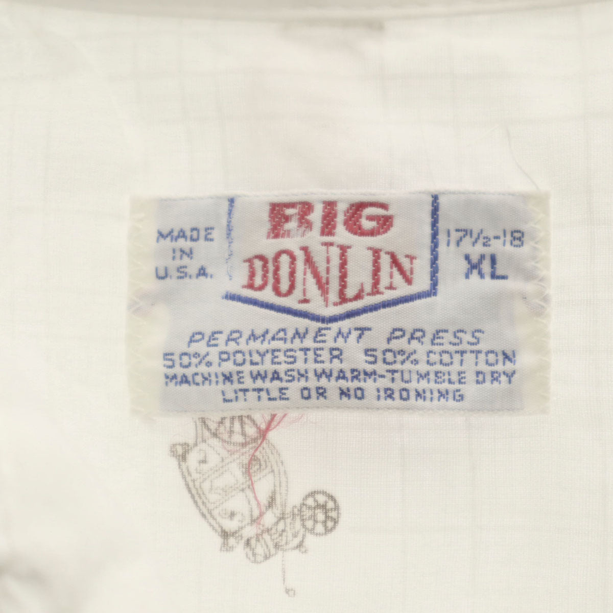 BIG DONLIN ビッグドンリン 80s USA製 ヴィンテージ 馬車柄 半袖 シャツ XL ホワイト メンズ