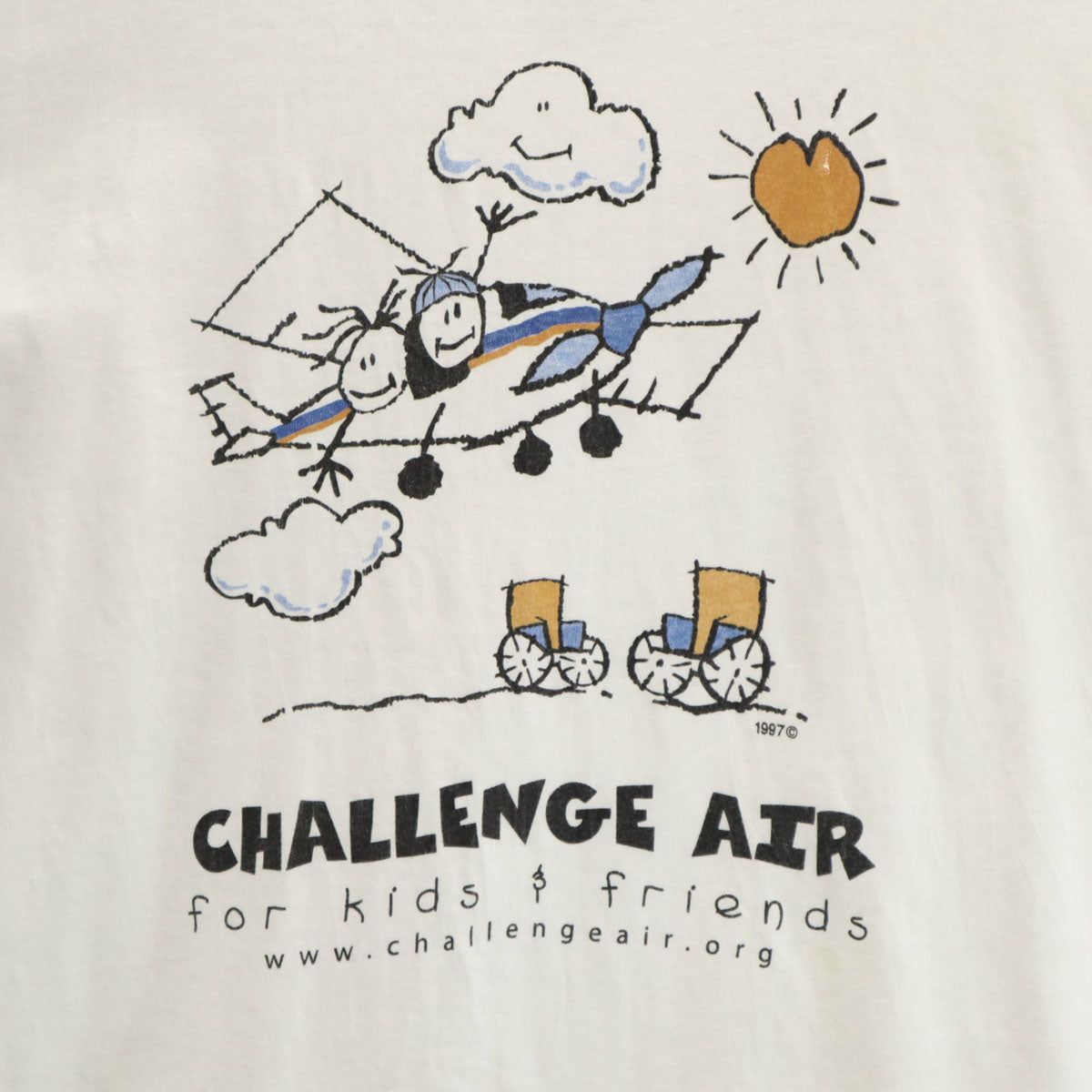 Hanes ヘインズ 90s オールド challenge air for kids and friends 半袖 Tシャツ L ホワイト BEEFY-T メンズ