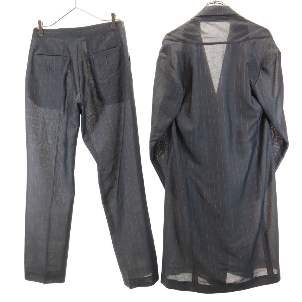 Yohji Yamamoto ヨウジヤマモト 日本製 ストライプ柄 コート 上下 セットアップ 1/3 グレー レディース