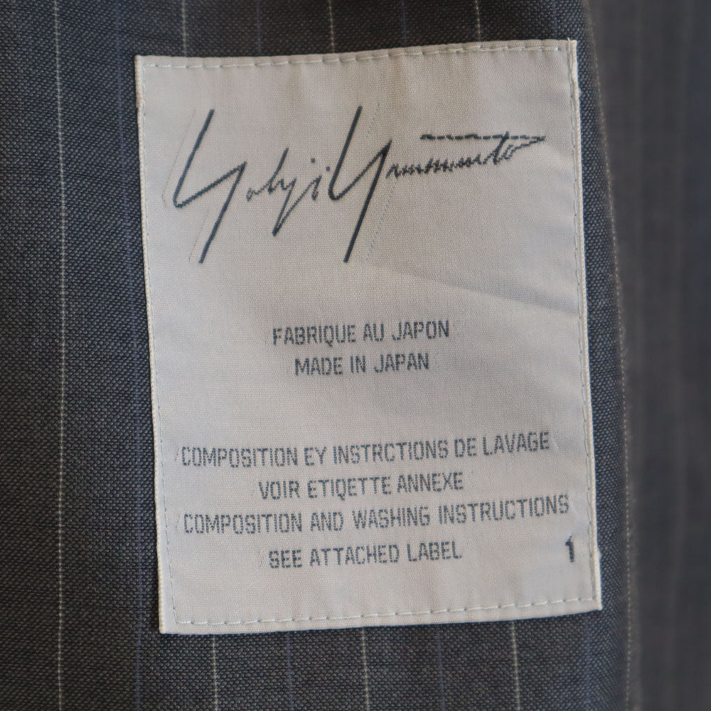 Yohji Yamamoto ヨウジヤマモト 日本製 ストライプ柄 コート 上下 セットアップ 1/3 グレー レディース