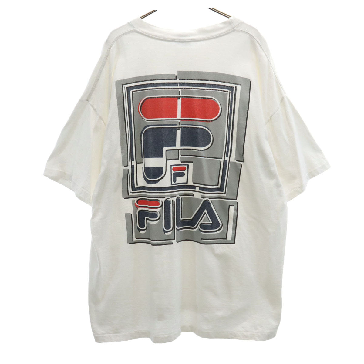 FILA フィラ 90s USA製 オールド バックロゴ 半袖 Tシャツ XL ホワイト メンズ