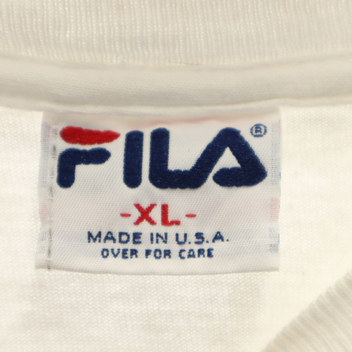 FILA フィラ 90s USA製 オールド バックロゴ 半袖 Tシャツ XL ホワイト メンズ