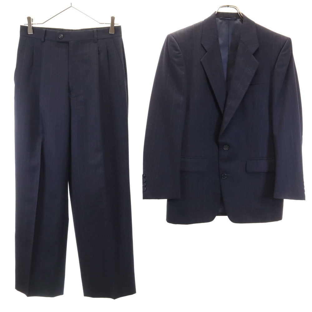 Christian Dior MONSIEUR クリスチャンディオール ムッシュ 90s オールド ストライプ柄 スーツ 上下 セットアップ YA4 ネイビー メンズ