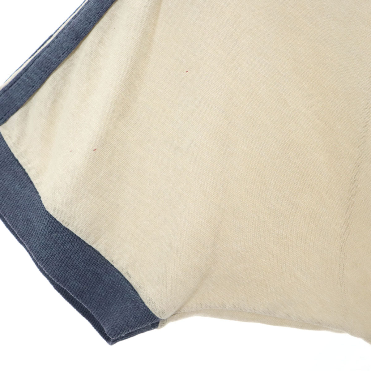 80s 90s オールド 半袖 Vネック Tシャツ ベージュ系 シングルステッチ メンズ