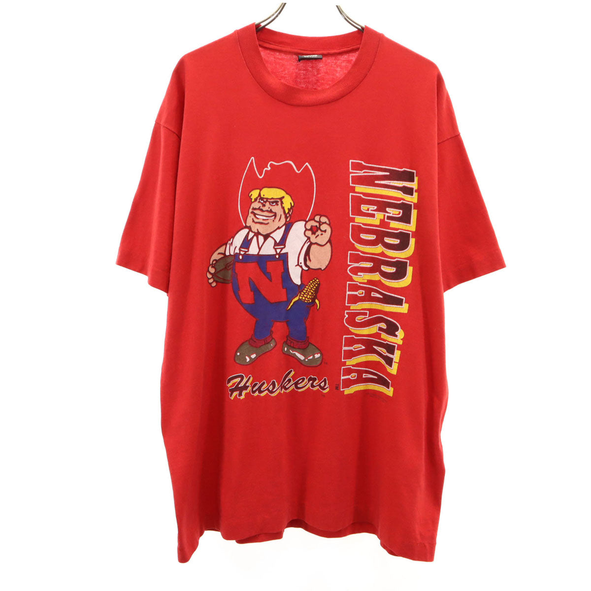 SCREEN STARS BEST スクリーンスターズベスト 90s USA製 オールド NEBRASKA プリント 半袖 Tシャツ XL レッド シングルステッチ メンズ