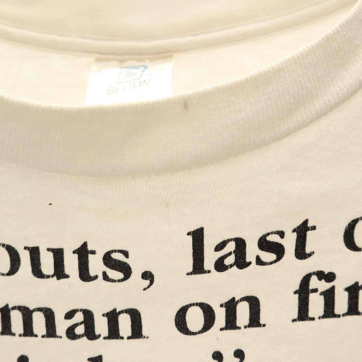 BELTON ベルトン 90s USA製 オールド BOSTON プリント 半袖 Tシャツ XL オフホワイト シングルステッチ メンズ