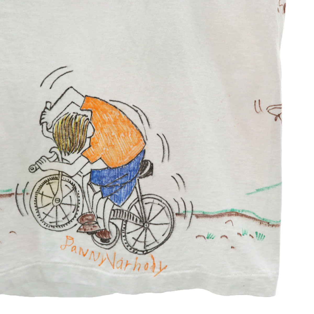 Hanes ヘインズ 80s USA製 ヴィンテージ メモリアル 半袖 Tシャツ XL オフホワイト シングルステッチ メンズ