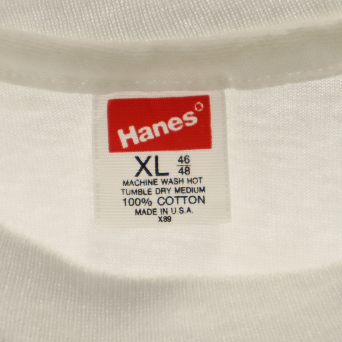 Hanes ヘインズ 80s USA製 ヴィンテージ メモリアル 半袖 Tシャツ XL オフホワイト シングルステッチ メンズ