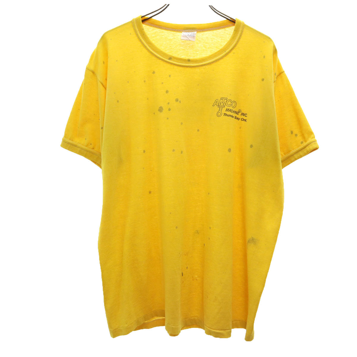HARVEY WOODS 90s カナダ製 オールド 半袖 Tシャツ L イエロー メンズ