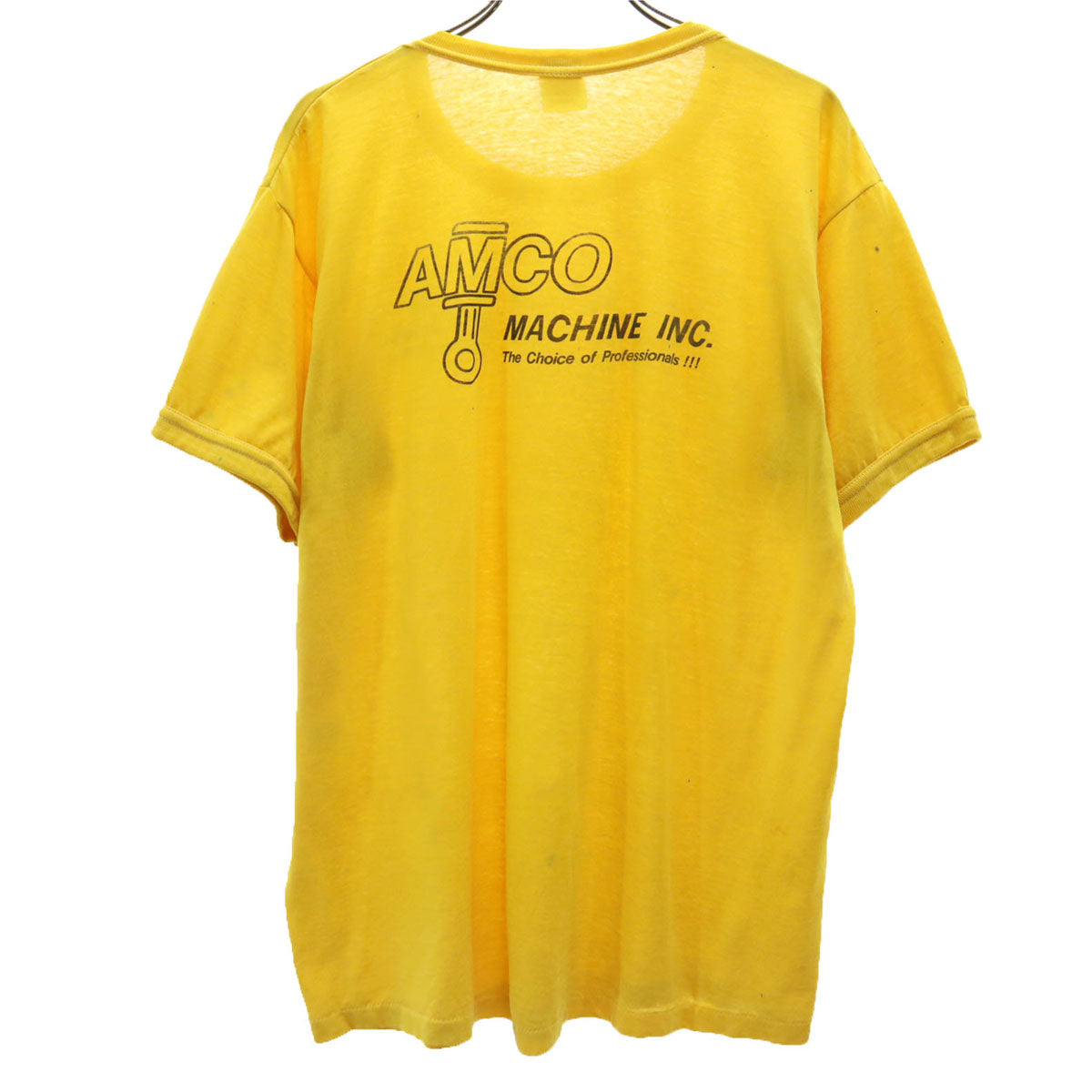 HARVEY WOODS 90s カナダ製 オールド 半袖 Tシャツ L イエロー メンズ