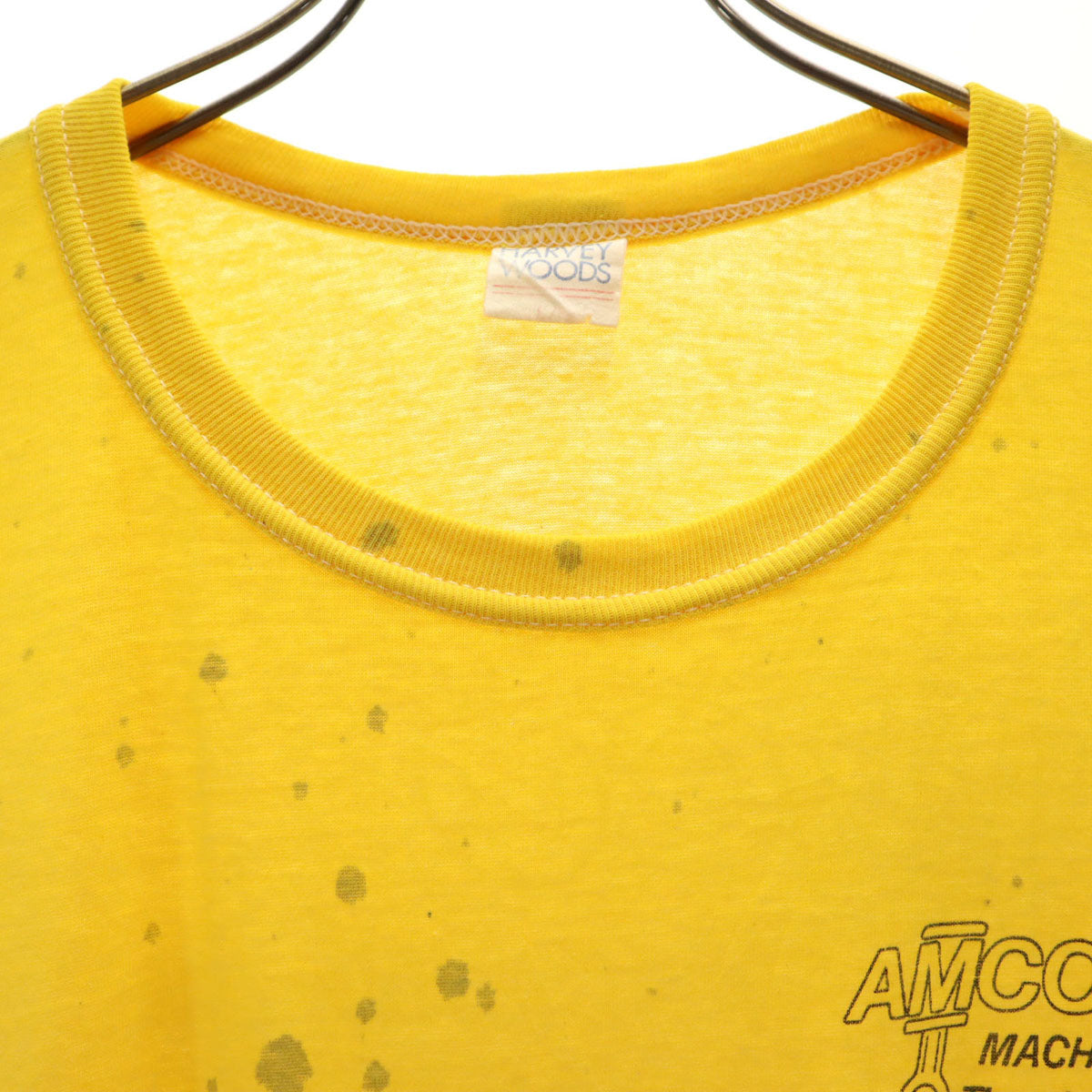 HARVEY WOODS 90s カナダ製 オールド 半袖 Tシャツ L イエロー メンズ
