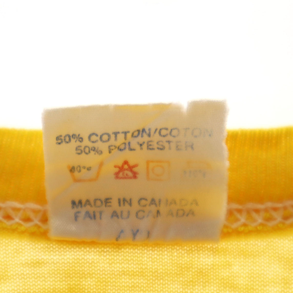 HARVEY WOODS 90s カナダ製 オールド 半袖 Tシャツ L イエロー メンズ