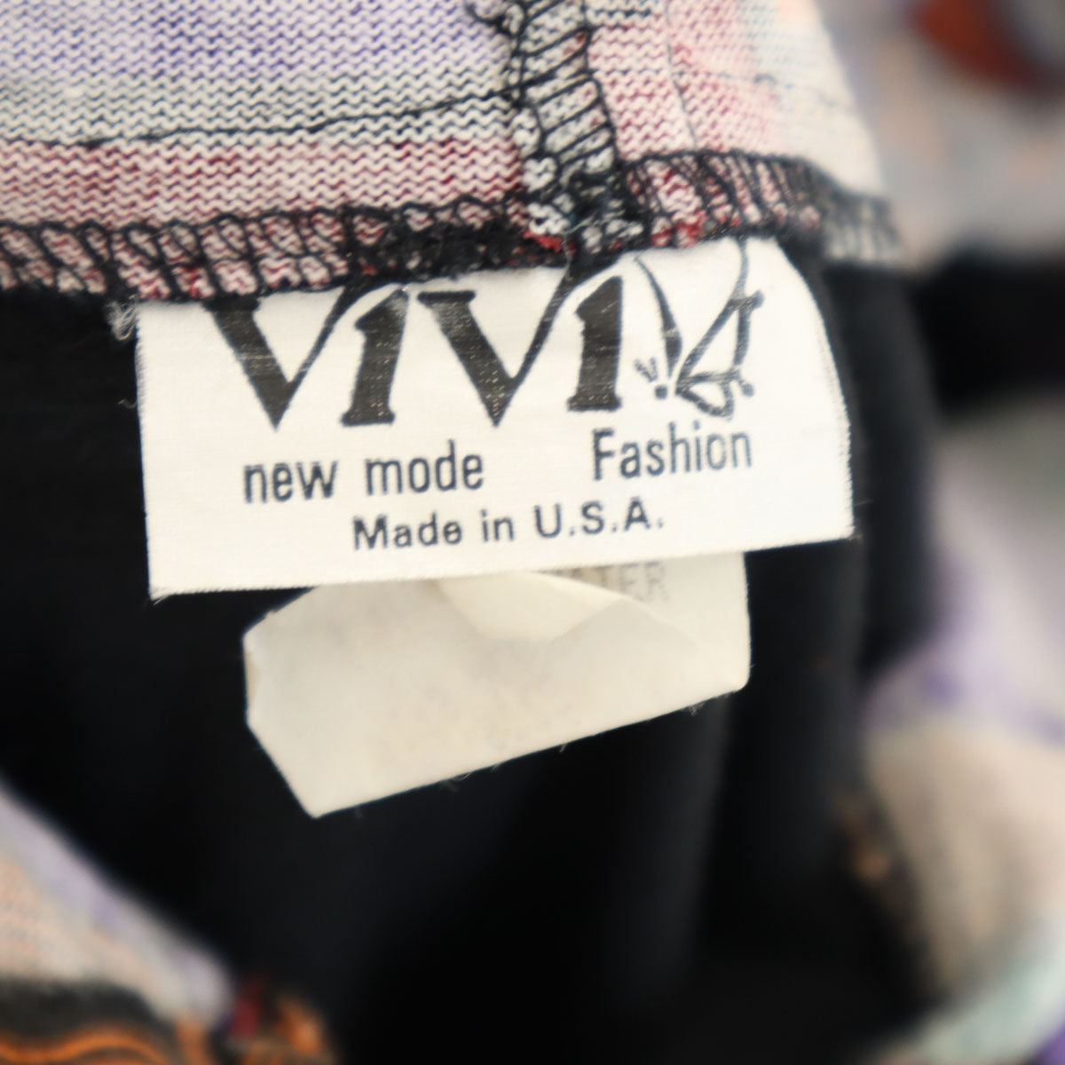 VIVI 90s USA製 オールド エスニック柄切替 7分袖 パーカー 上下 セットアップ ONE SIZE ブラック レディース