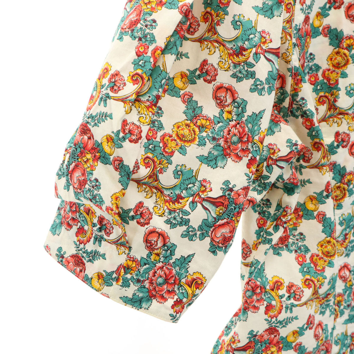 FENDI フェンディ イタリア製 花柄 半袖 ブラウス 上下 セットアップ 44 ホワイト スカート レディース