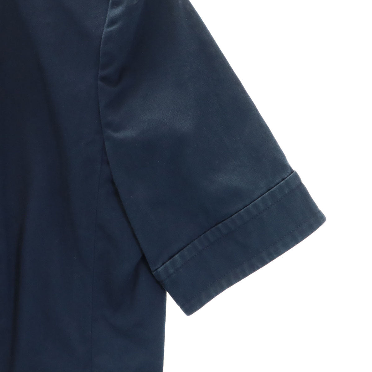 YVES SAINT LAURENT イヴサンローラン 90s オールド 半袖 ダブル ノーカラージャケット 上下 セットアップ M ネイビー レディース