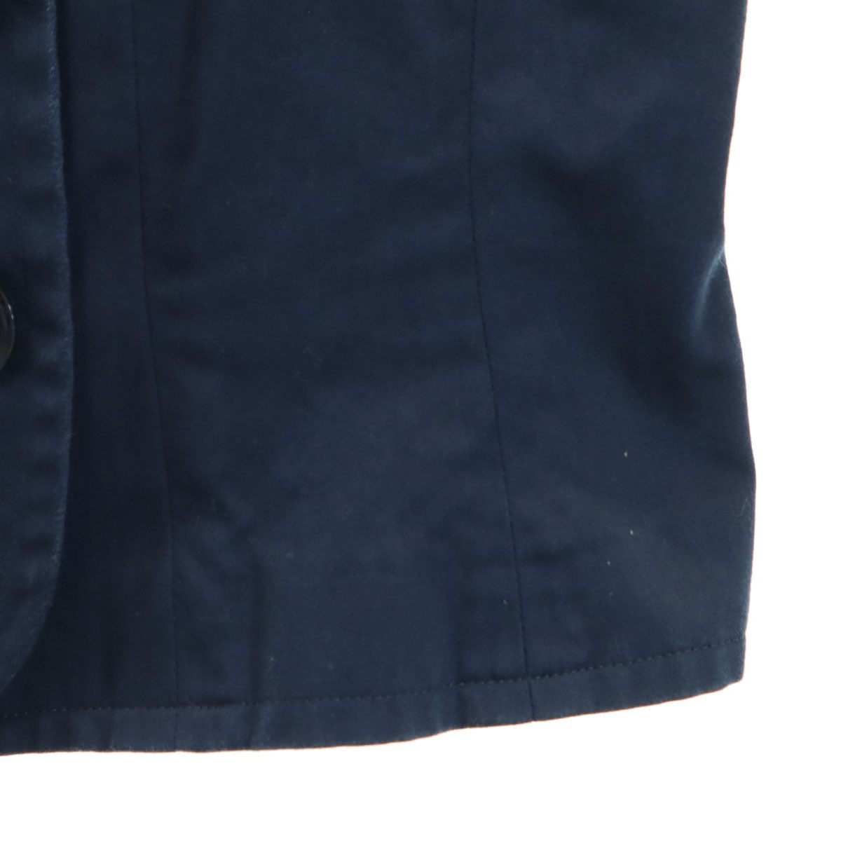 YVES SAINT LAURENT イヴサンローラン 90s オールド 半袖 ダブル ノーカラージャケット 上下 セットアップ M ネイビー レディース