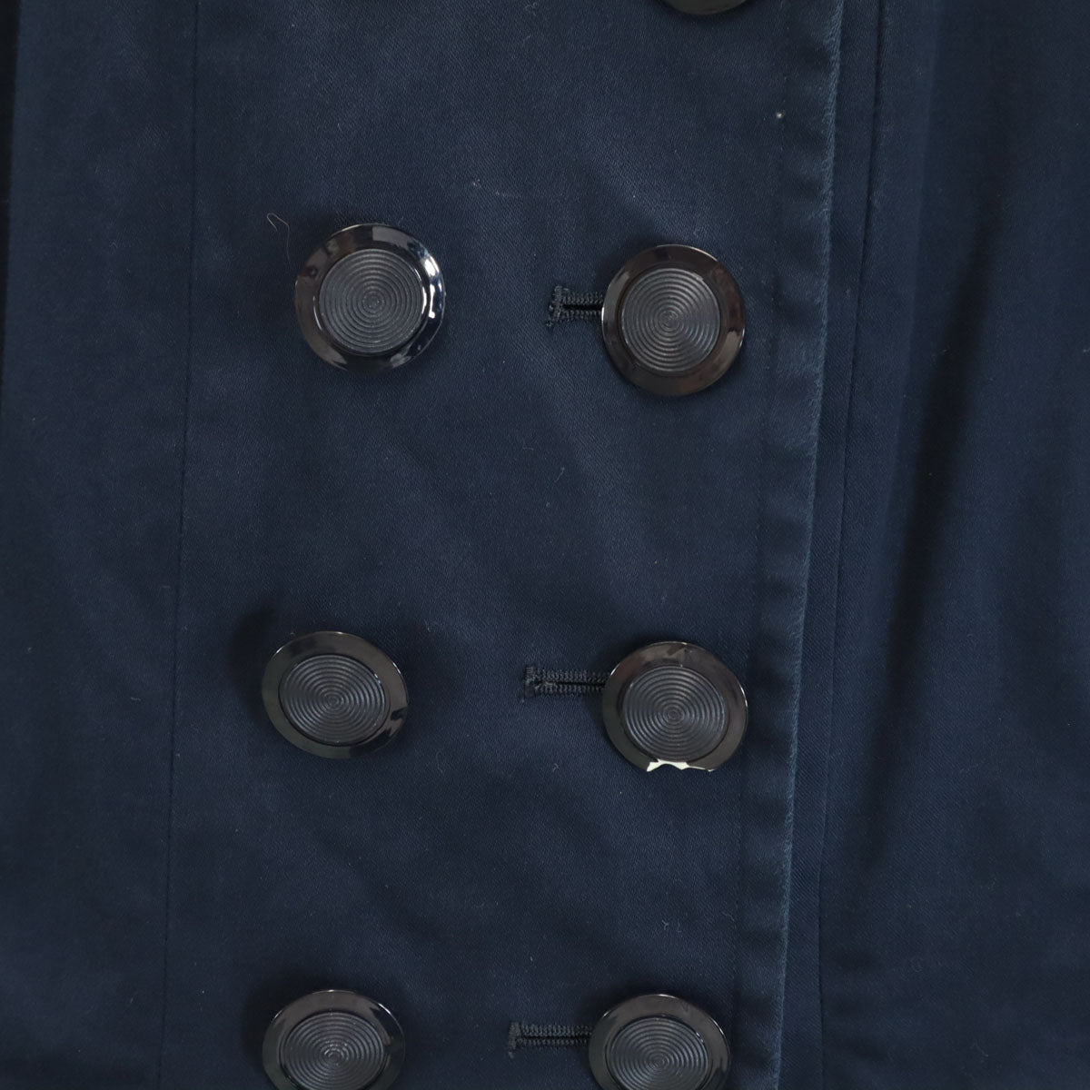 YVES SAINT LAURENT イヴサンローラン 90s オールド 半袖 ダブル ノーカラージャケット 上下 セットアップ M ネイビー レディース