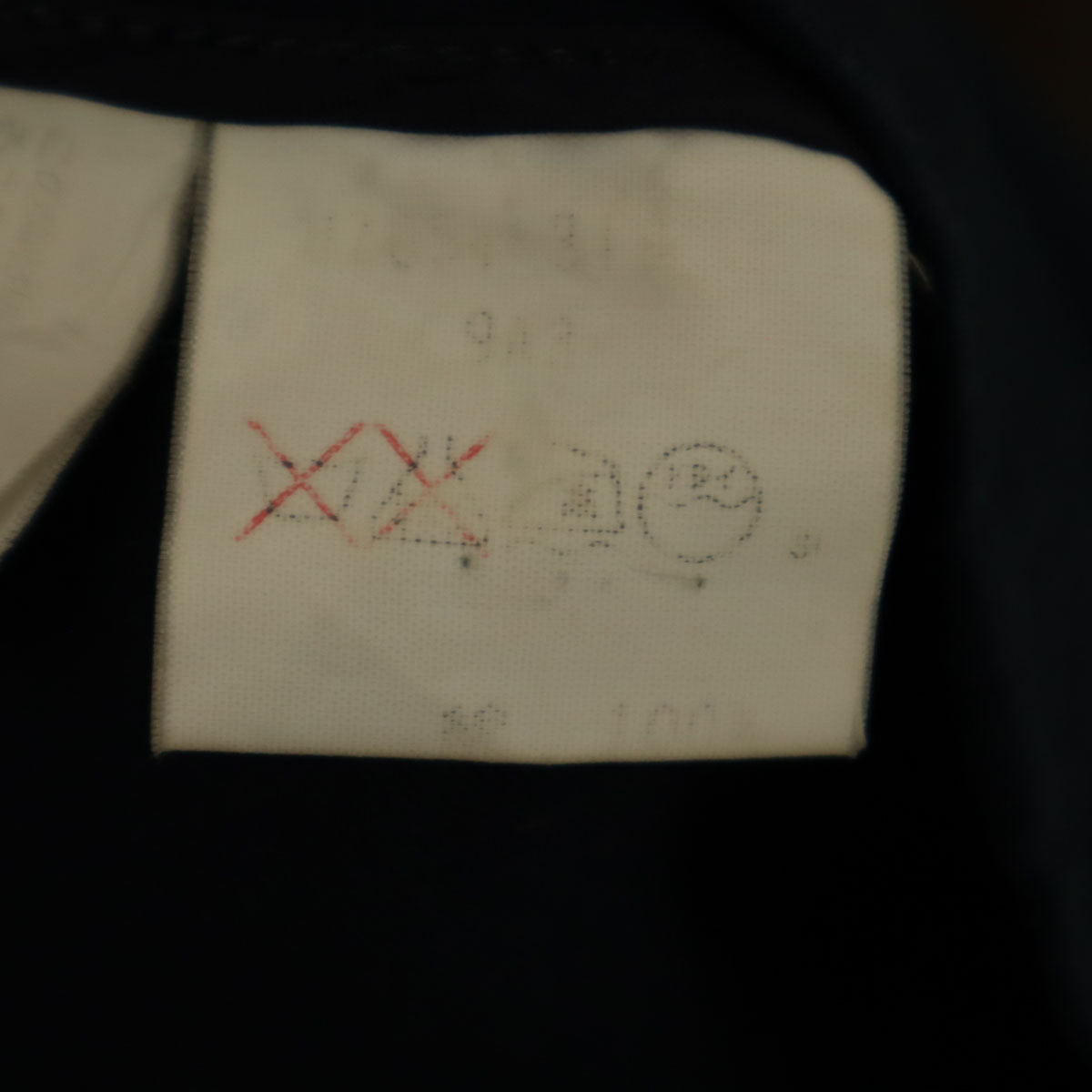 YVES SAINT LAURENT イヴサンローラン 90s オールド 半袖 ダブル ノーカラージャケット 上下 セットアップ M ネイビー レディース