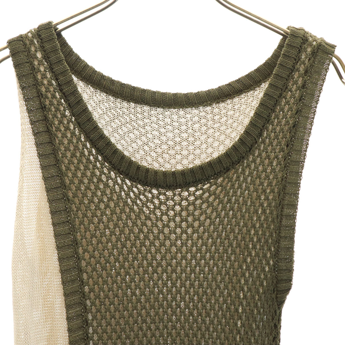 KOH.style コースタイル ノースリーブ サマー ニット 上下 セットアップ F カーキ レディース