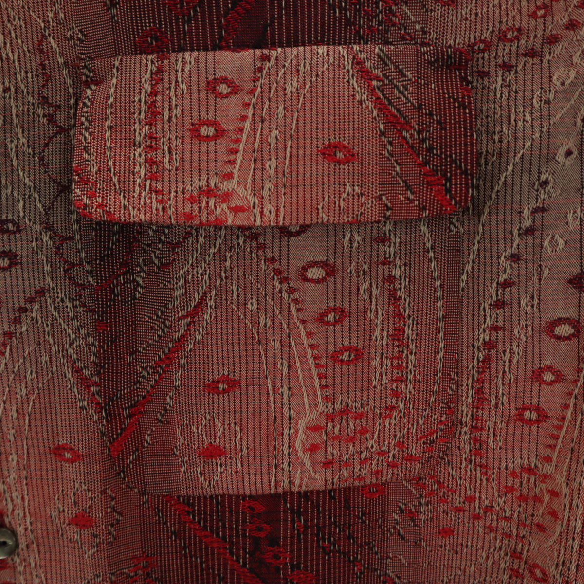 Needles ニードルズ 日本製 総柄 半袖 オープンカラーシャツ XL ボルドー メンズ