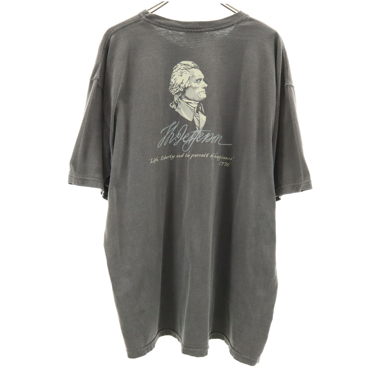 CONFORT COLORS コンフォートカラーズ 第3代アメリカ合衆国大統領 トーマス ジェファーソン 半袖 Tシャツ XL チャコールグレー メンズ
