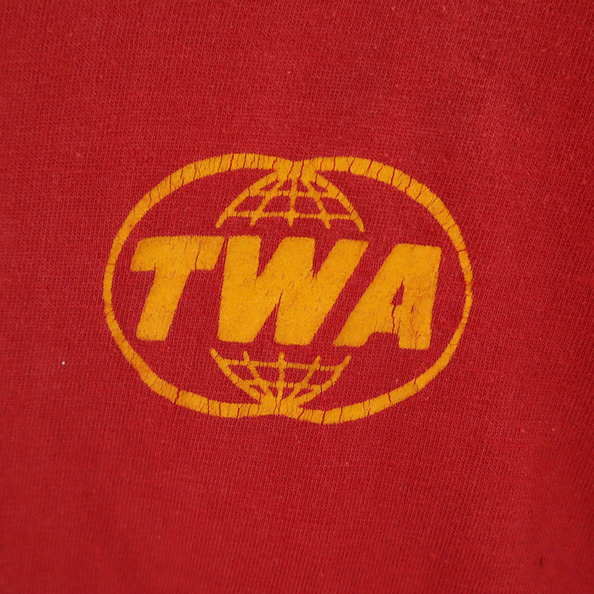 mayo SPRUCE メイヨスプルース 70s USA製 ヴィンテージ TWA 半袖 Tシャツ S レッド シングルステッチ レディース