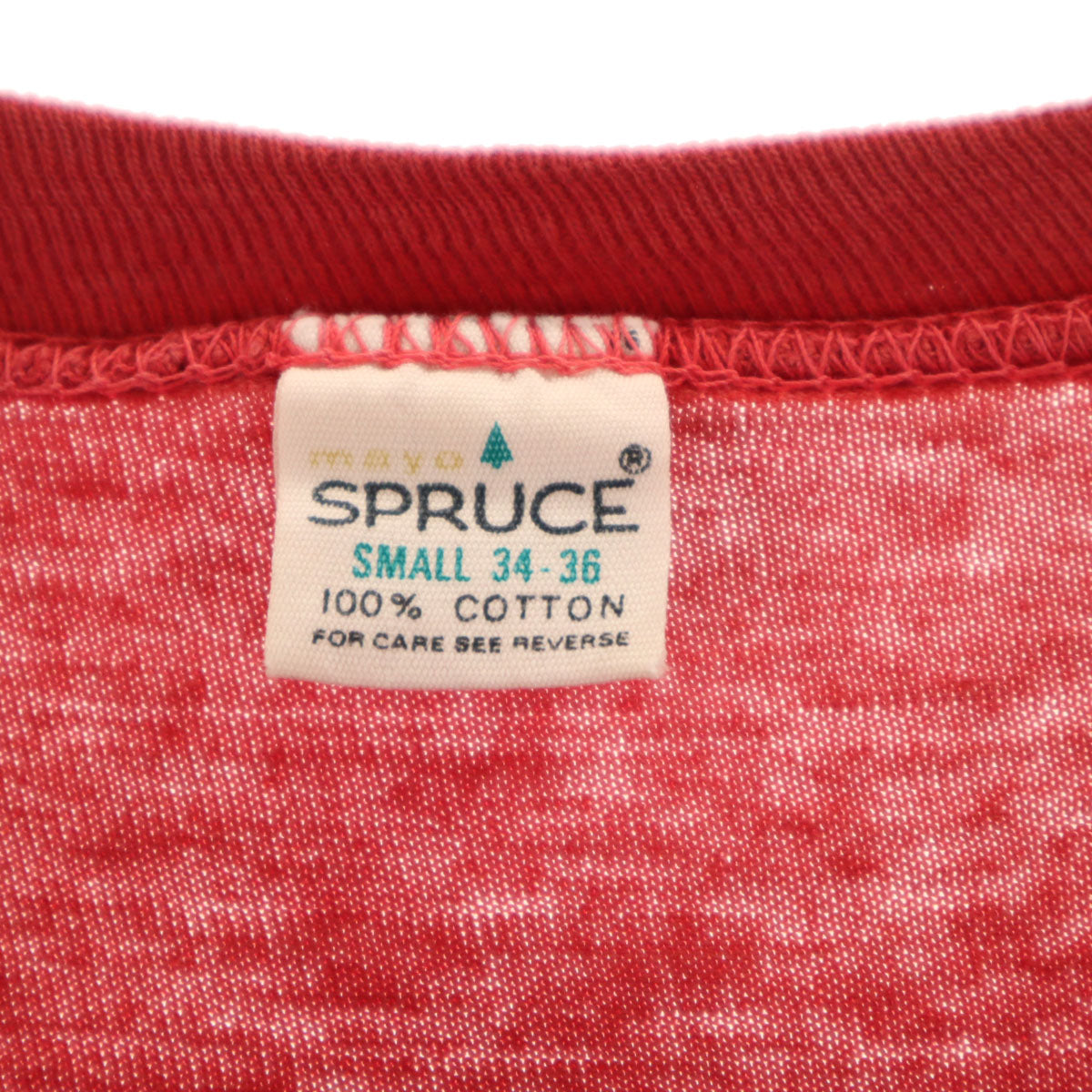 mayo SPRUCE メイヨスプルース 70s USA製 ヴィンテージ TWA 半袖 Tシャツ S レッド シングルステッチ レディース