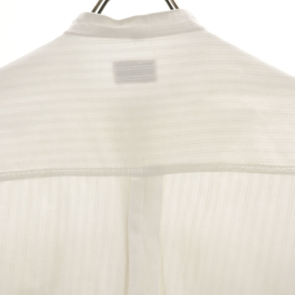 INDISKA インディスカ 80s ヴィンテージ ストライプ柄 長袖 バンドカラーシャツ L アイボリー プルオーバー メンズ