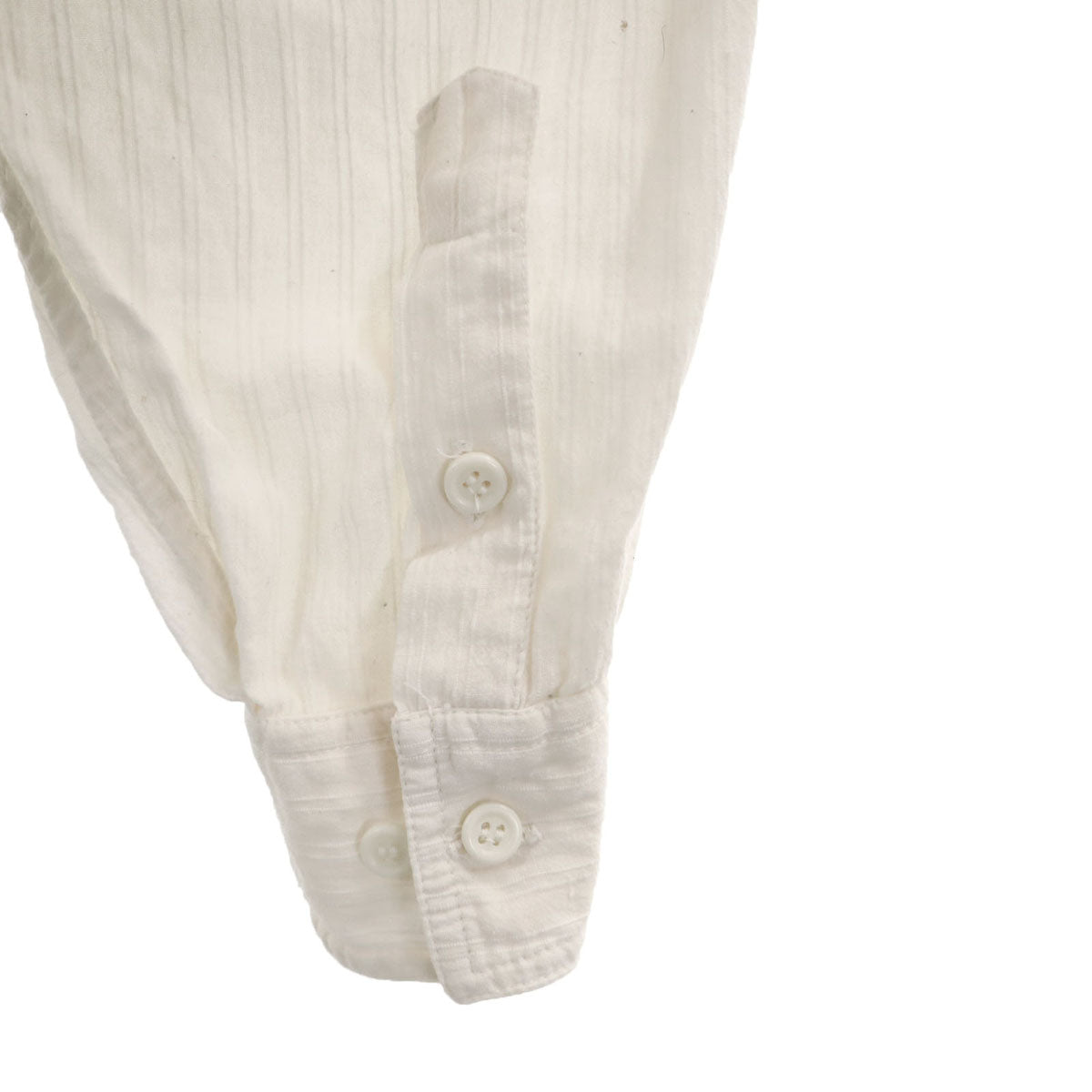 INDISKA インディスカ 80s ヴィンテージ ストライプ柄 長袖 バンドカラーシャツ L アイボリー プルオーバー メンズ