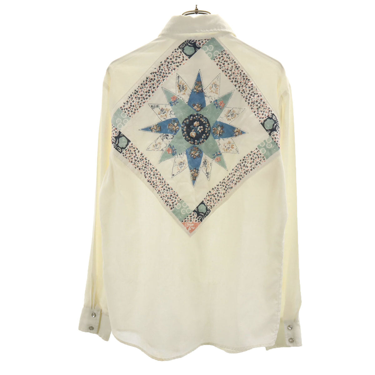 KENNINGTON ケニントン 70s ヴィンテージ 長袖 キルティング切替 シャツ L アイボリー メンズ