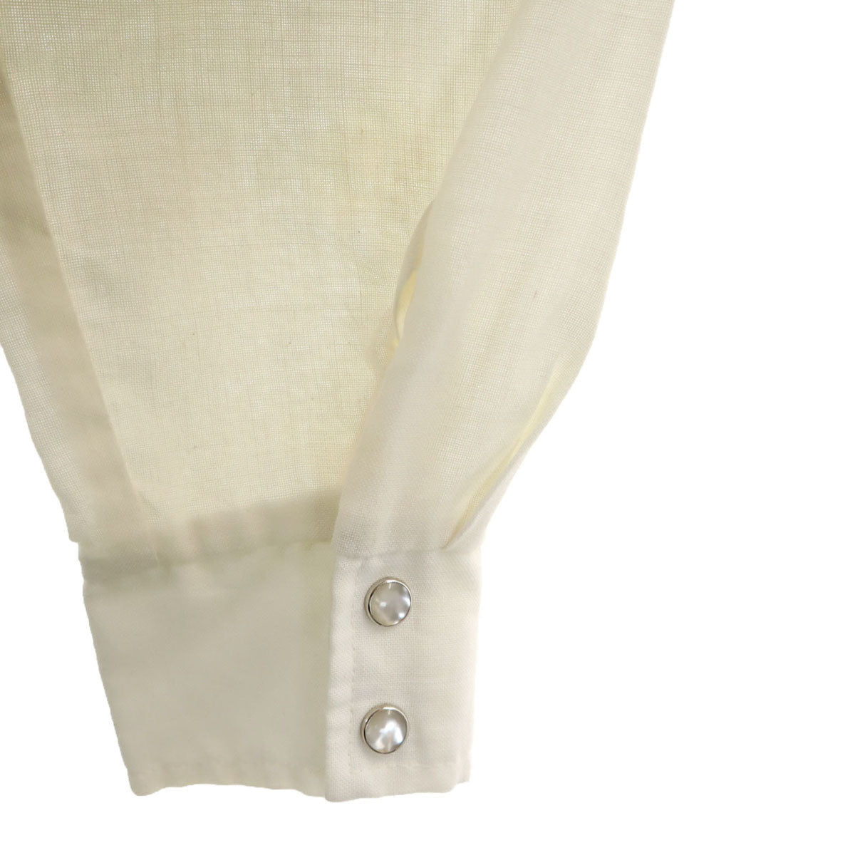 KENNINGTON ケニントン 70s ヴィンテージ 長袖 キルティング切替 シャツ L アイボリー メンズ