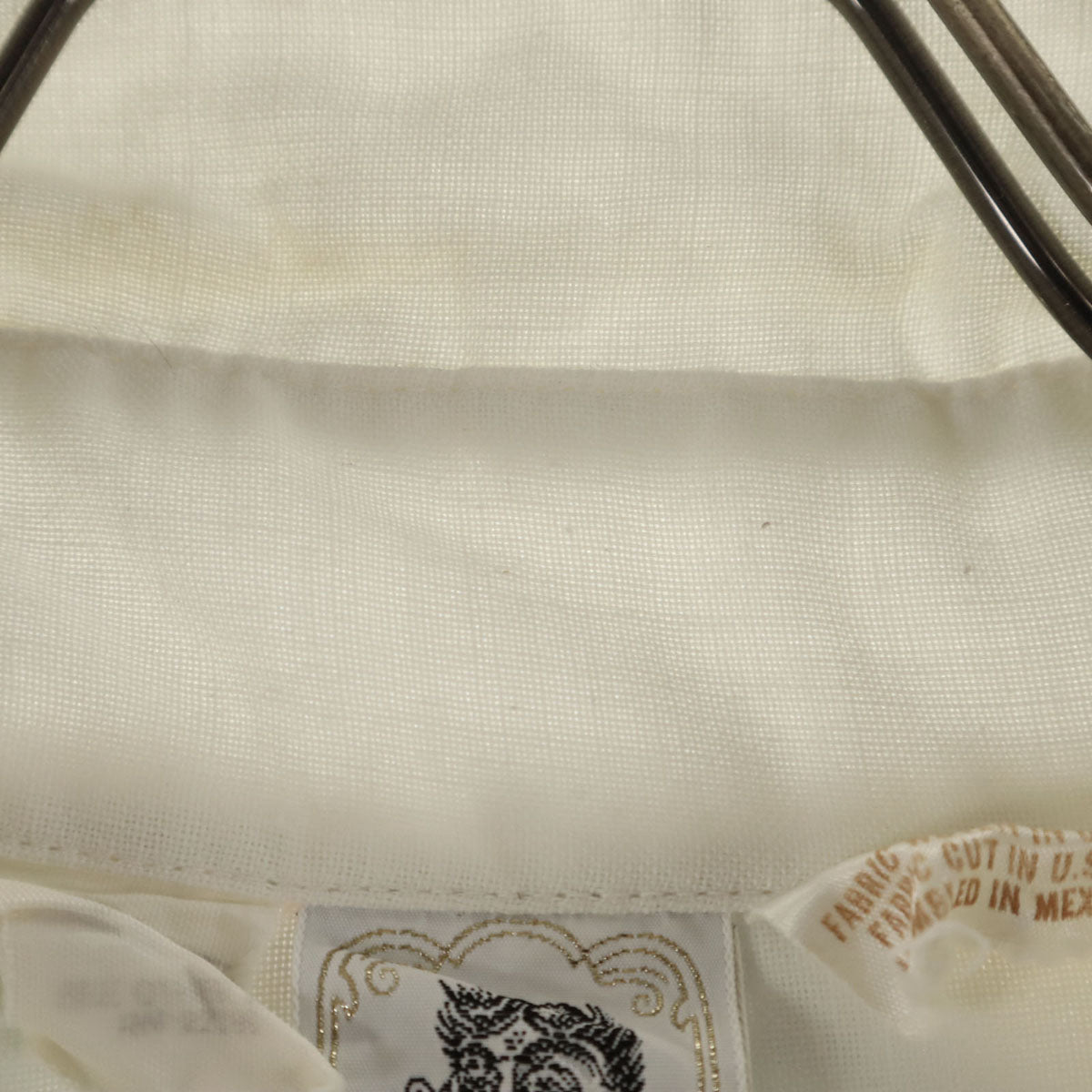 KENNINGTON ケニントン 70s ヴィンテージ 長袖 キルティング切替 シャツ L アイボリー メンズ