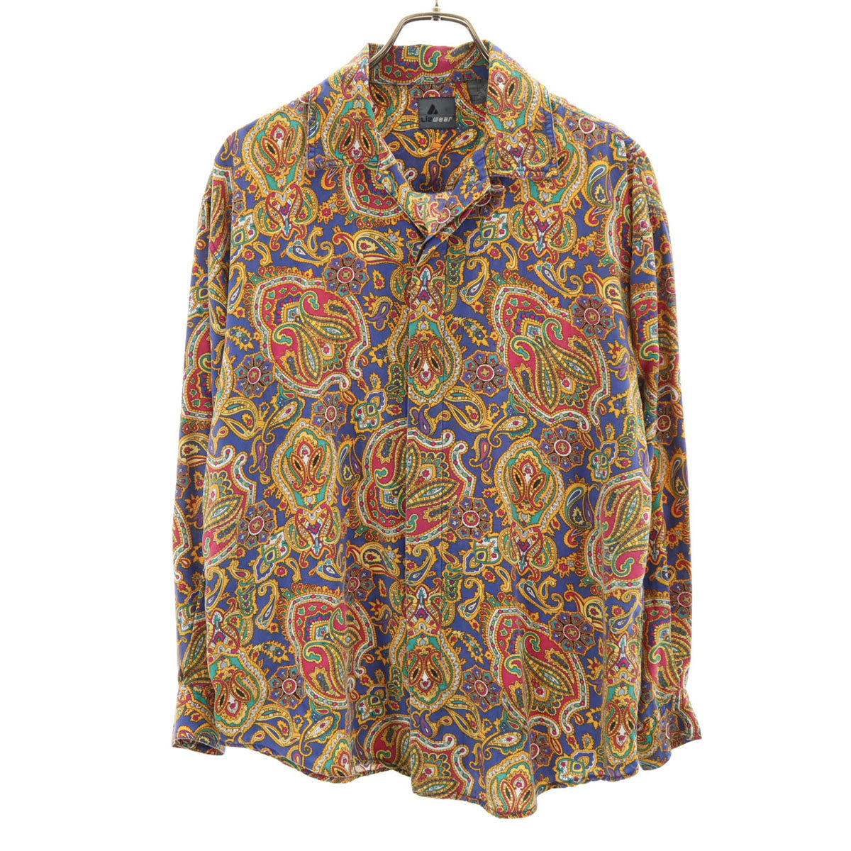 Liz wear 90s オールド ペイズリー柄 長袖 オープンカラーシャツ S マルチ メンズ