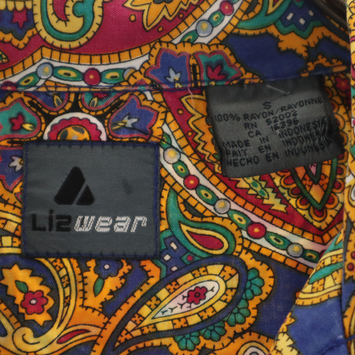 Liz wear 90s オールド ペイズリー柄 長袖 オープンカラーシャツ S マルチ メンズ