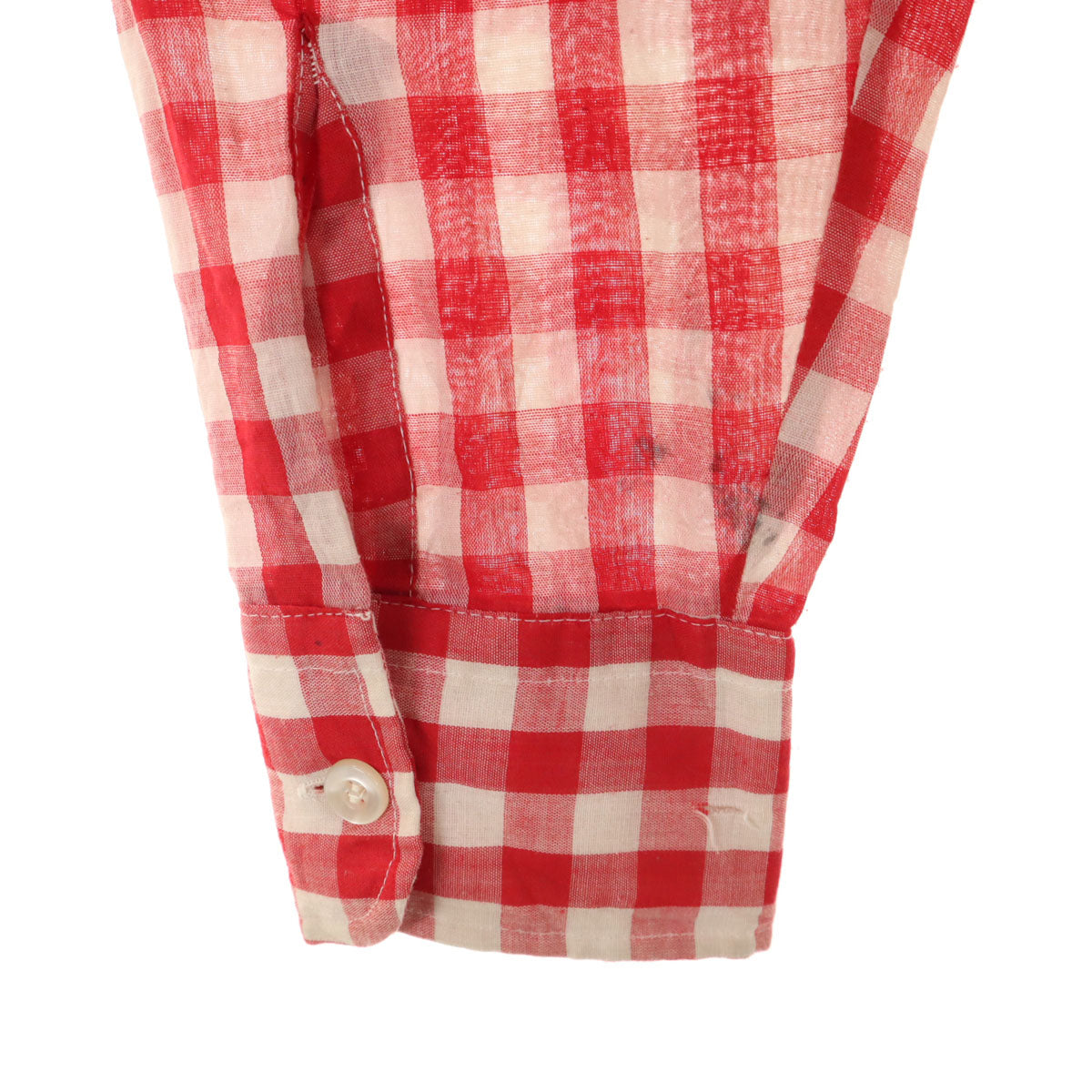 CUSTOM CREATED CASUALS 50s 60s ヴィンテージ ギンガムチェック 長袖 ボタンダウンシャツ M レッド メンズ