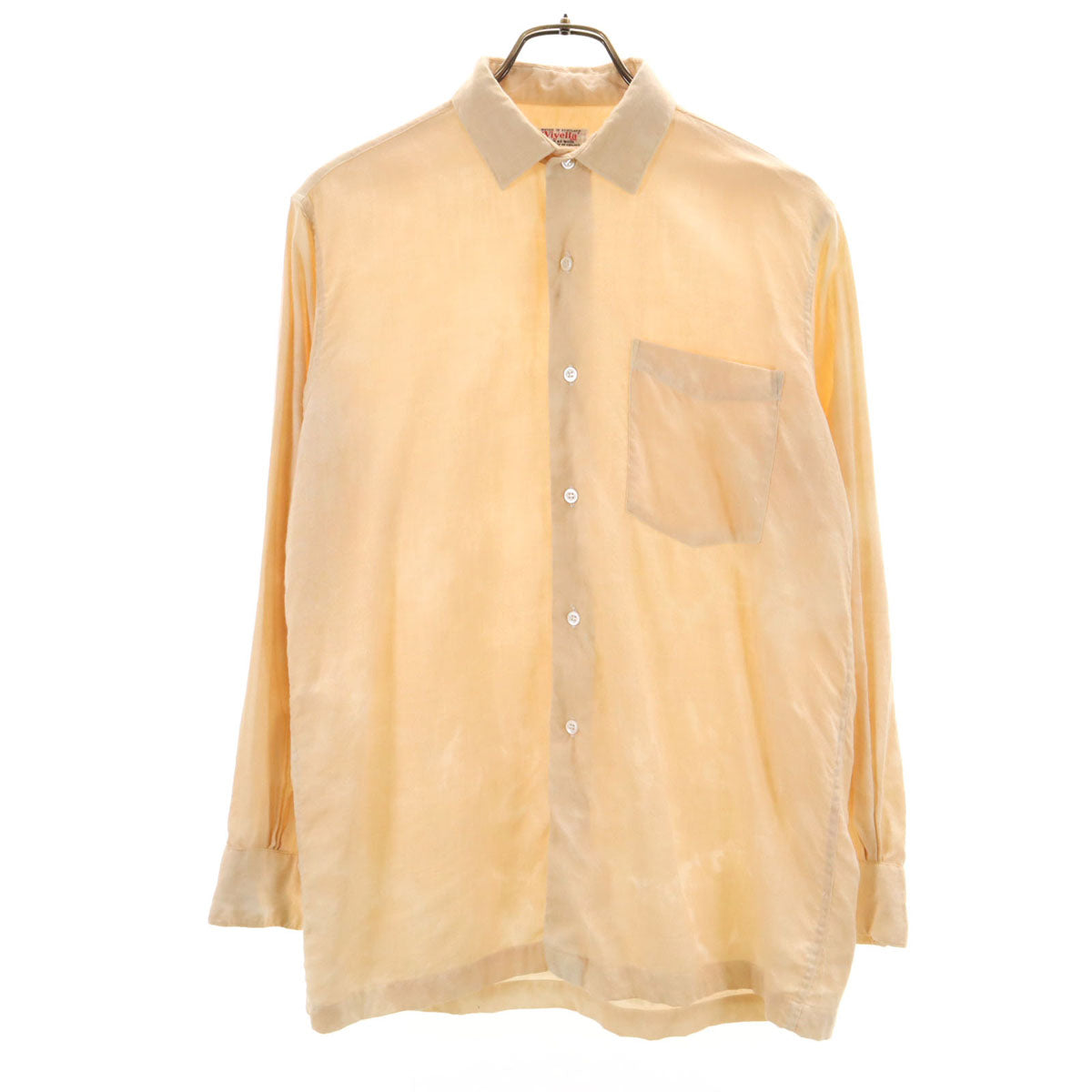 Viyella 50s 60s スコットランド製 ヴィンテージ 長袖 シャツ ペールオレンジ メンズ