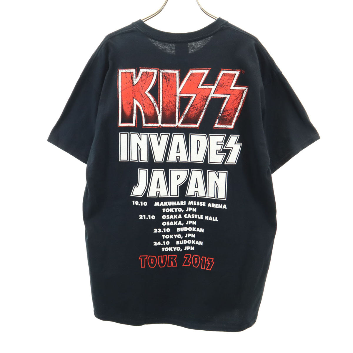 GILDAN ギルダン 2013年 日本ツアー キッス 半袖 Tシャツ L ブラック ハードロックバンド KISS メンズ
