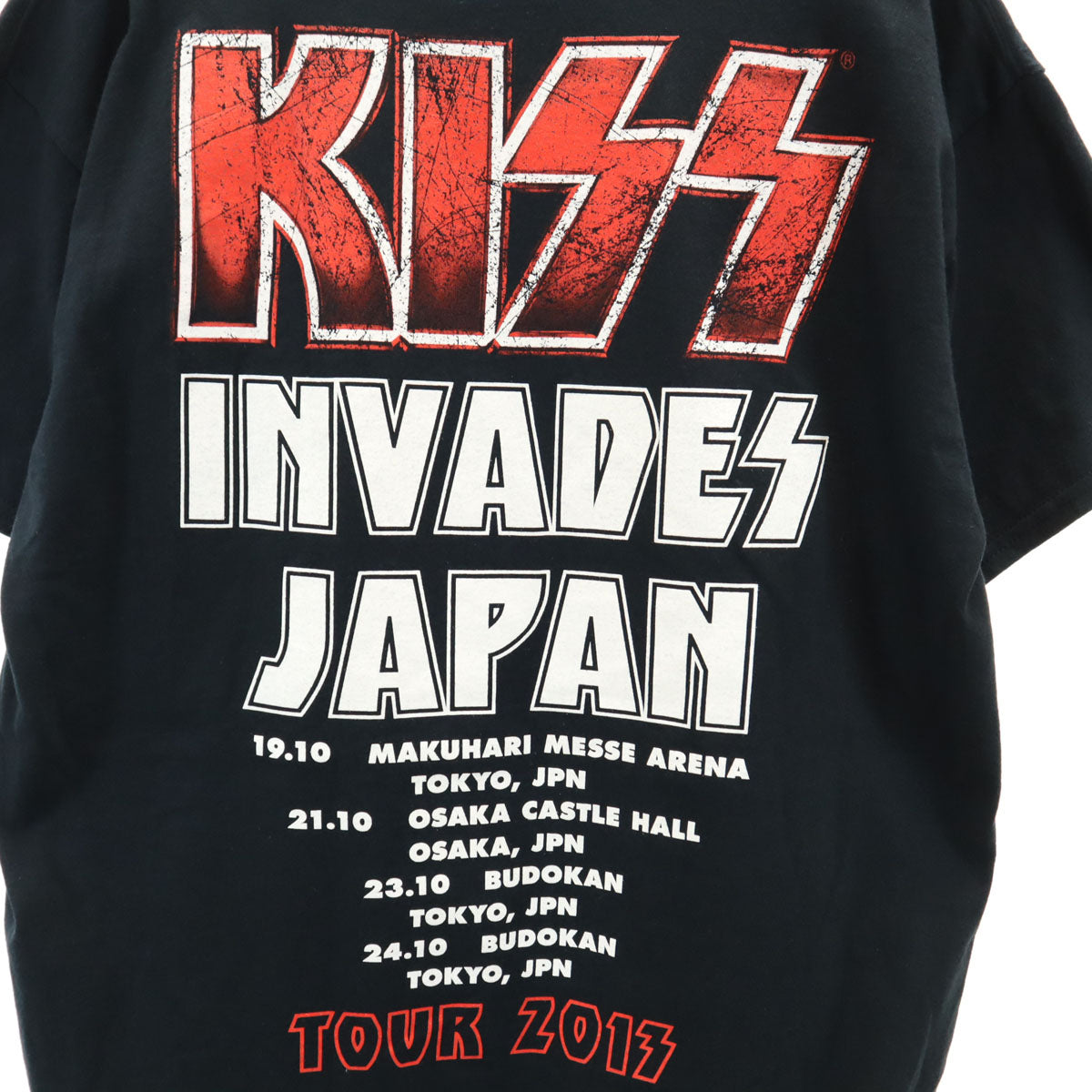 GILDAN ギルダン 2013年 日本ツアー キッス 半袖 Tシャツ L ブラック ハードロックバンド KISS メンズ