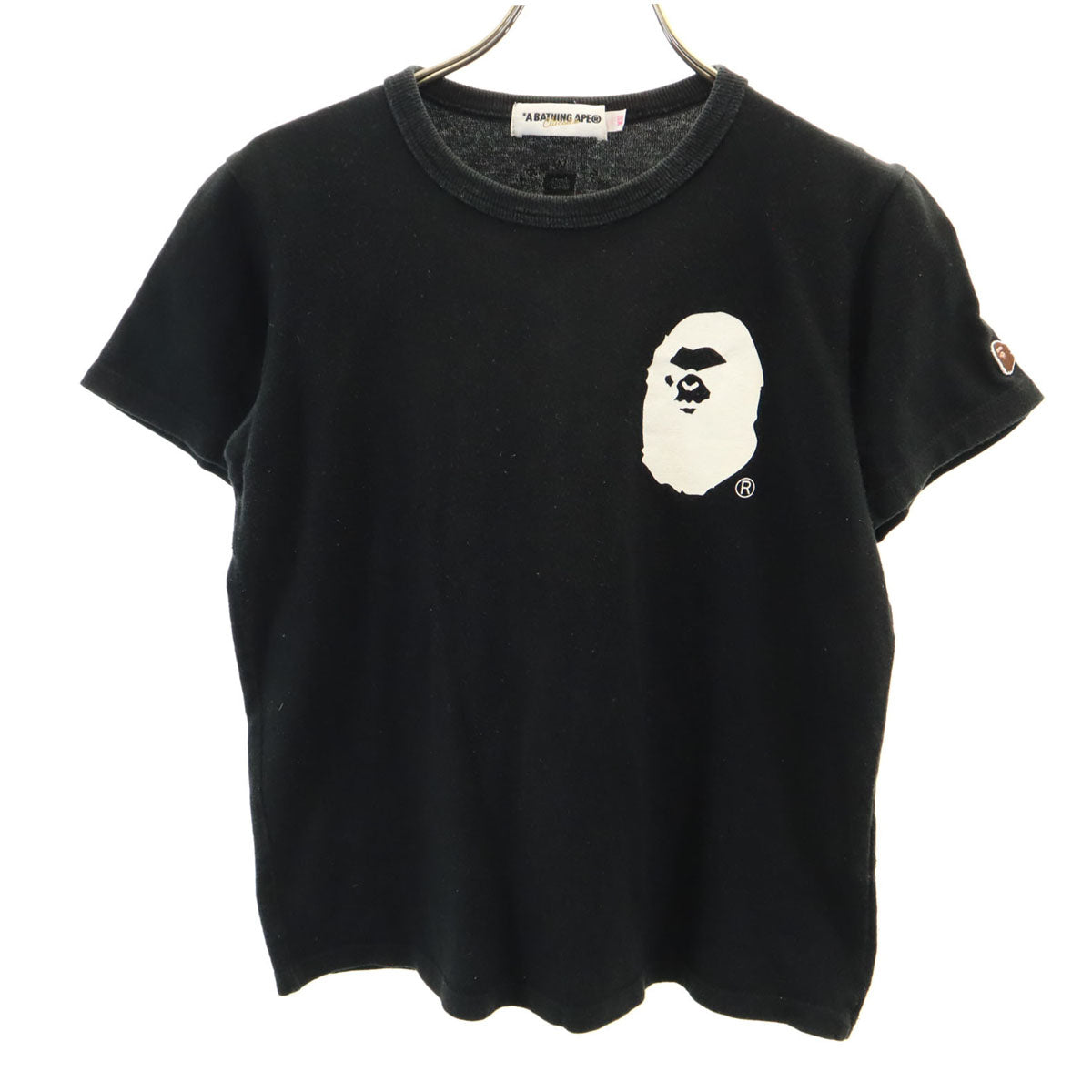A BATHING APE アベイシングエイプ 日本製 半袖 Tシャツ XS ブラック レディース